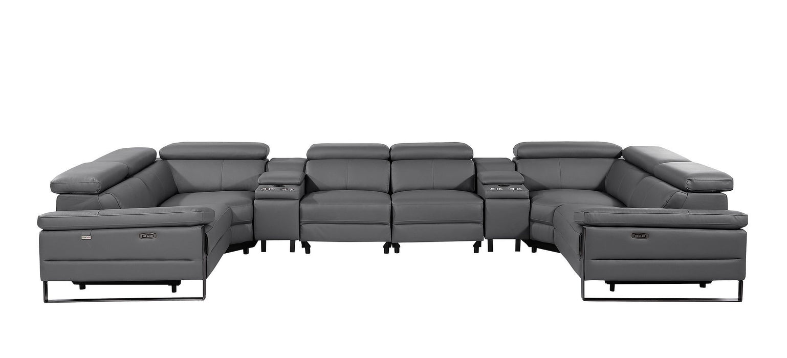 1246 - 8-Piece U-Shaped Modular Power Reclining Sectional With 2 Power Recliners And Power Headrests