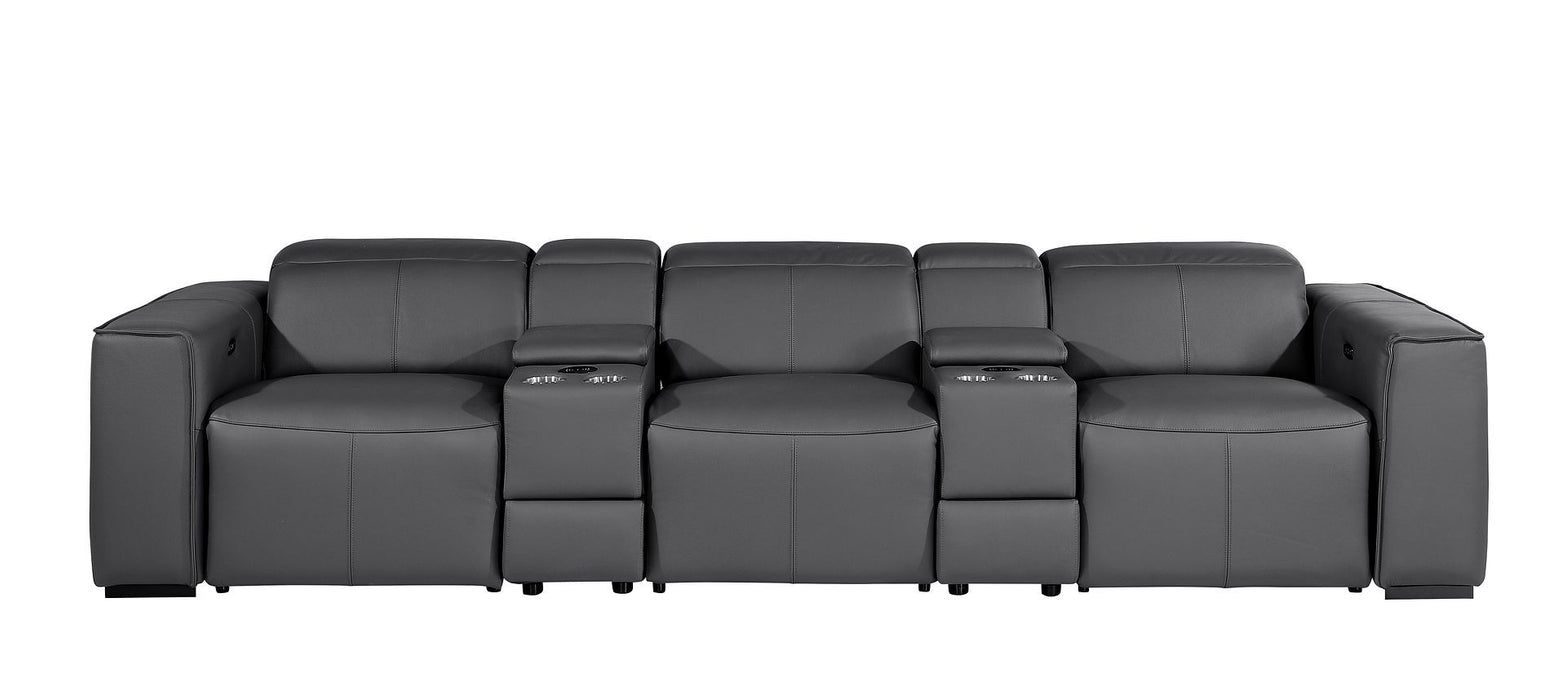 1224 - 5-Piece Modular Power Reclining Sofa In With 3 Power Recliners & Power Headrests