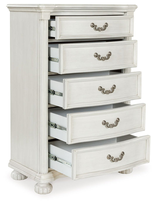 Montelaine - Five Drawer Chest - Antique White