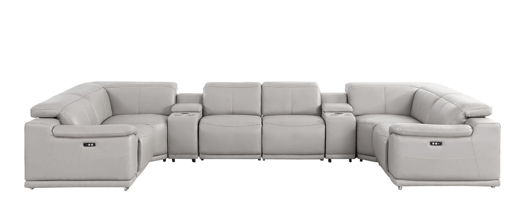 2679 - 8-Piece U-Shaped Power Reclining Sectional In Genuine Leather (4 Recliner)