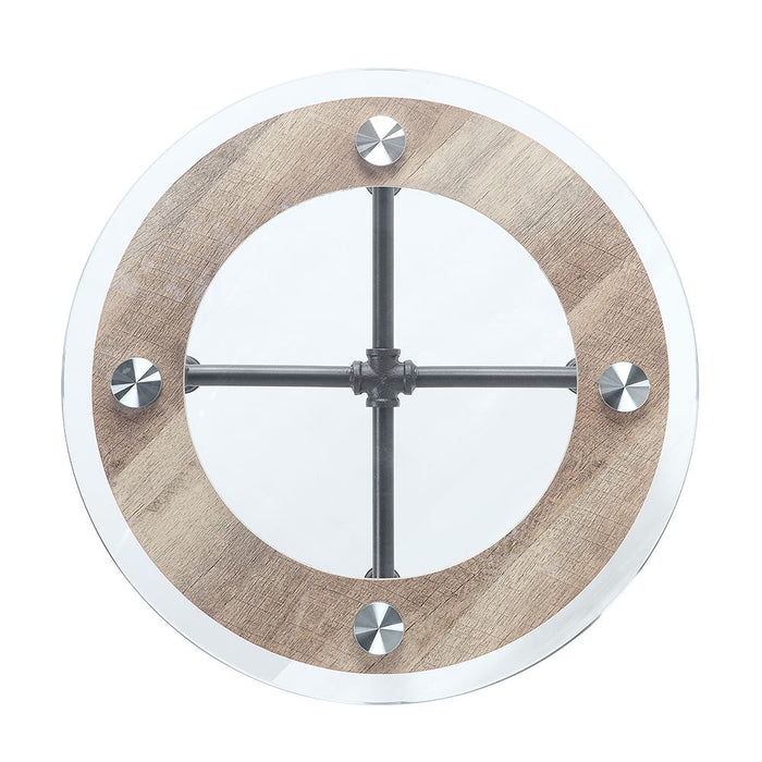 Brantley - End Table - Clear Glass & Sandy Gray