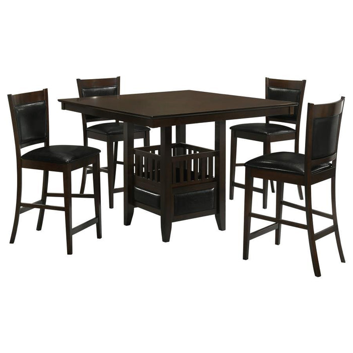 Jaden - 5 Piece Square Counter Height Dining Set - Espresso