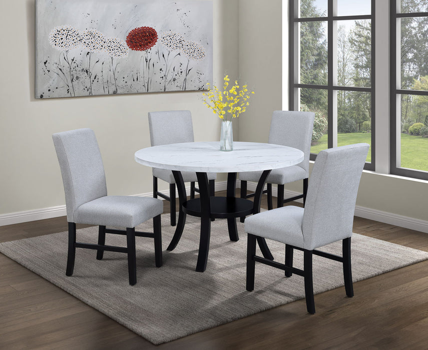 Isla - 5 Piece Dining Room Set - White / Black