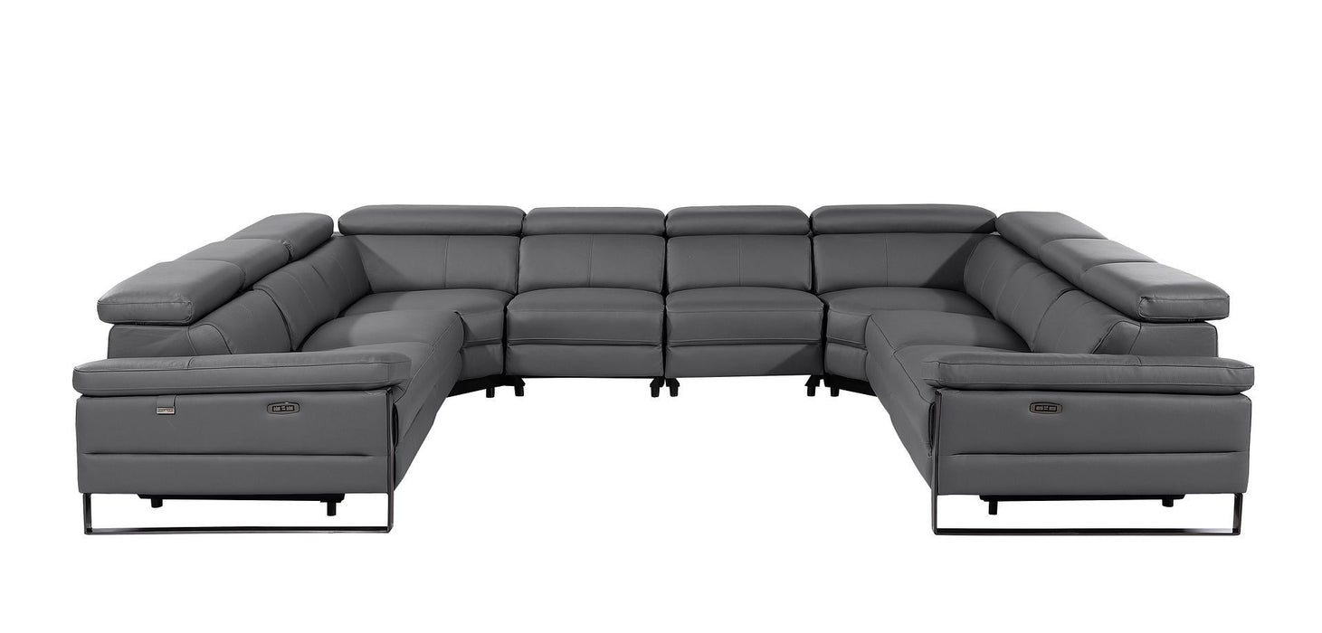 1246 - 8-Piece U-Shaped Modular Power Reclining Sectional With 4 Power Recliners And Power Headrests