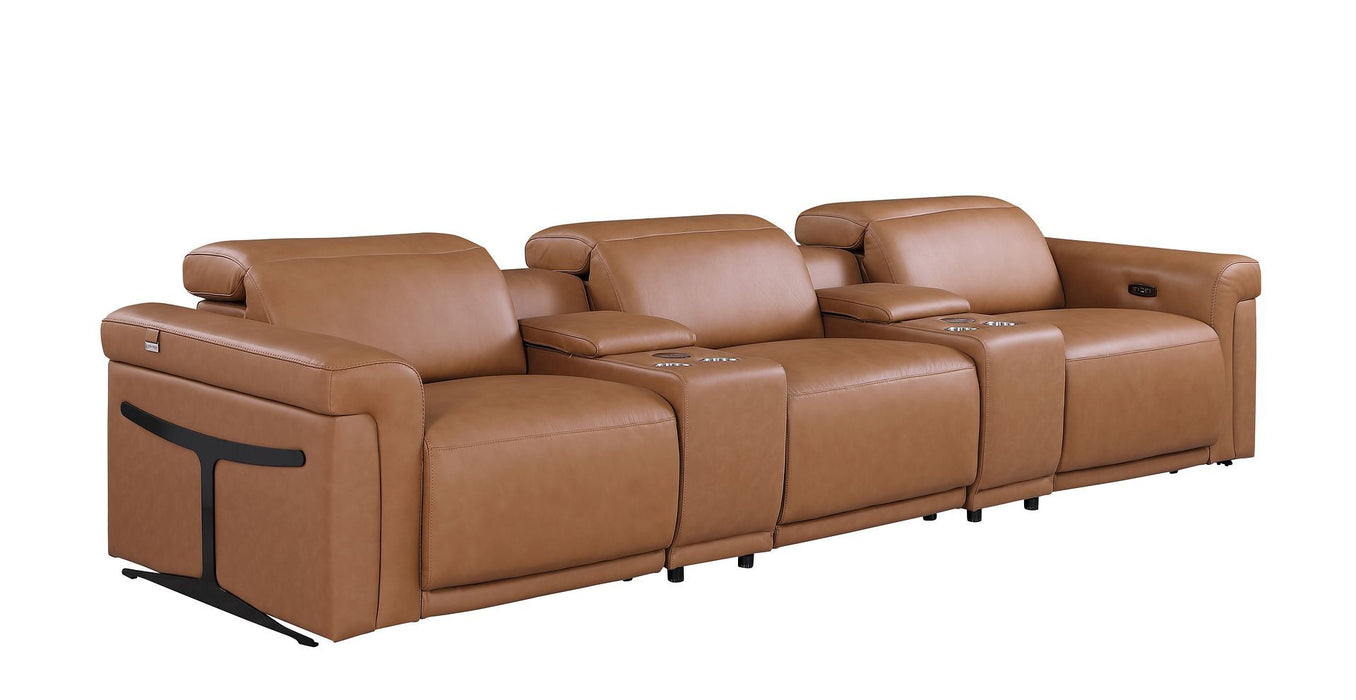 1126 - 5-Piece Modular Power Reclining Sofa In With 3 Power Recliners & Power Headrests
