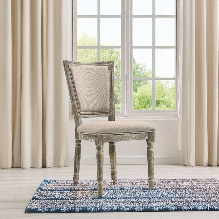 Gabrian - Fabric Side Chair Set of 2) - Two-Tone Beige & Reclaimed Gray