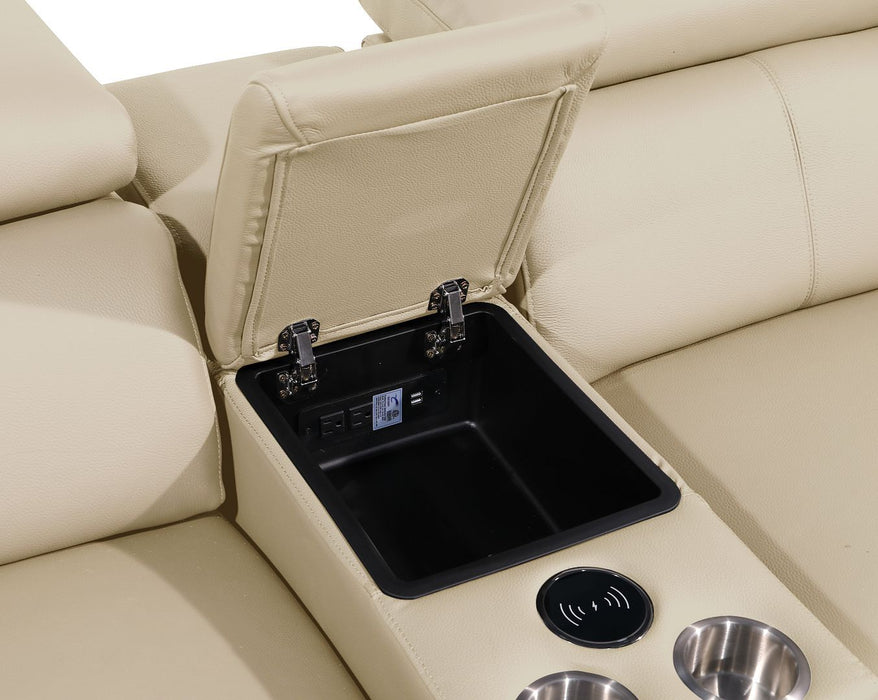 1246 - 8-Piece L-Shaped Modular Power Reclining Sectional With 3 Power Recliners And Power Headrests