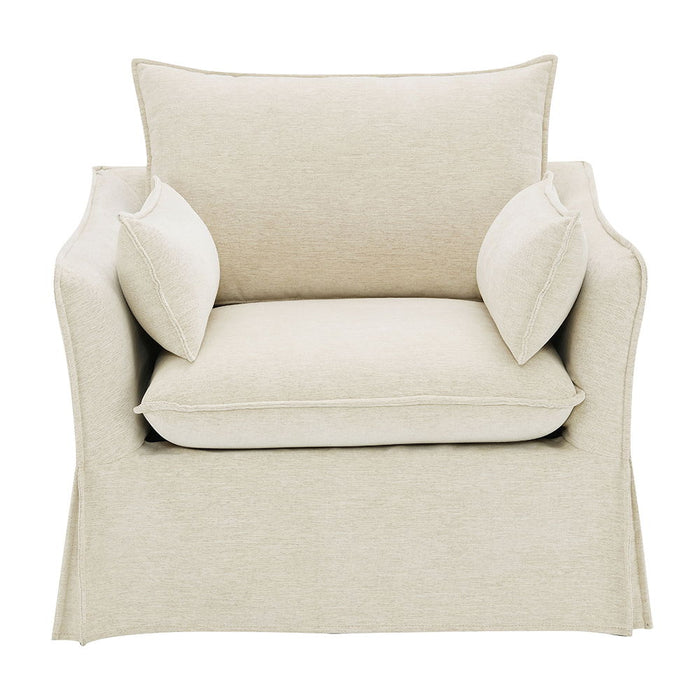 Shane - Chair With 2 Pillows - Beige Linen