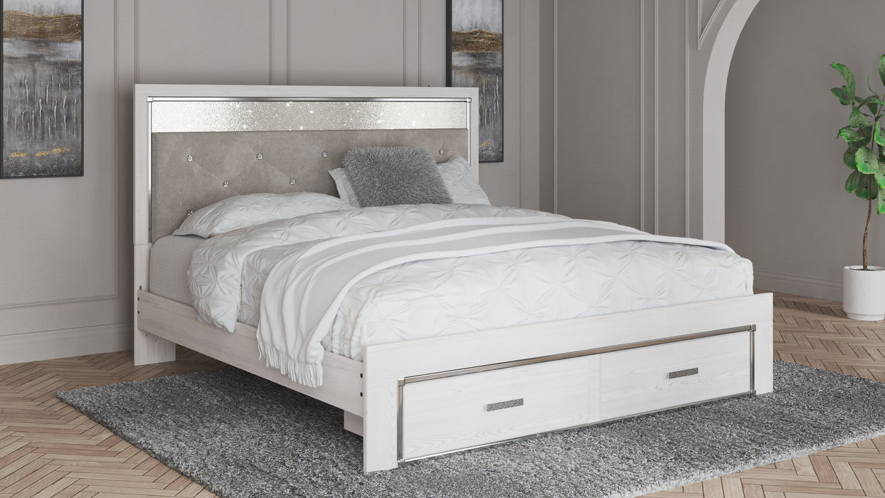 Altyra - King Upholstered Storage Bed - White