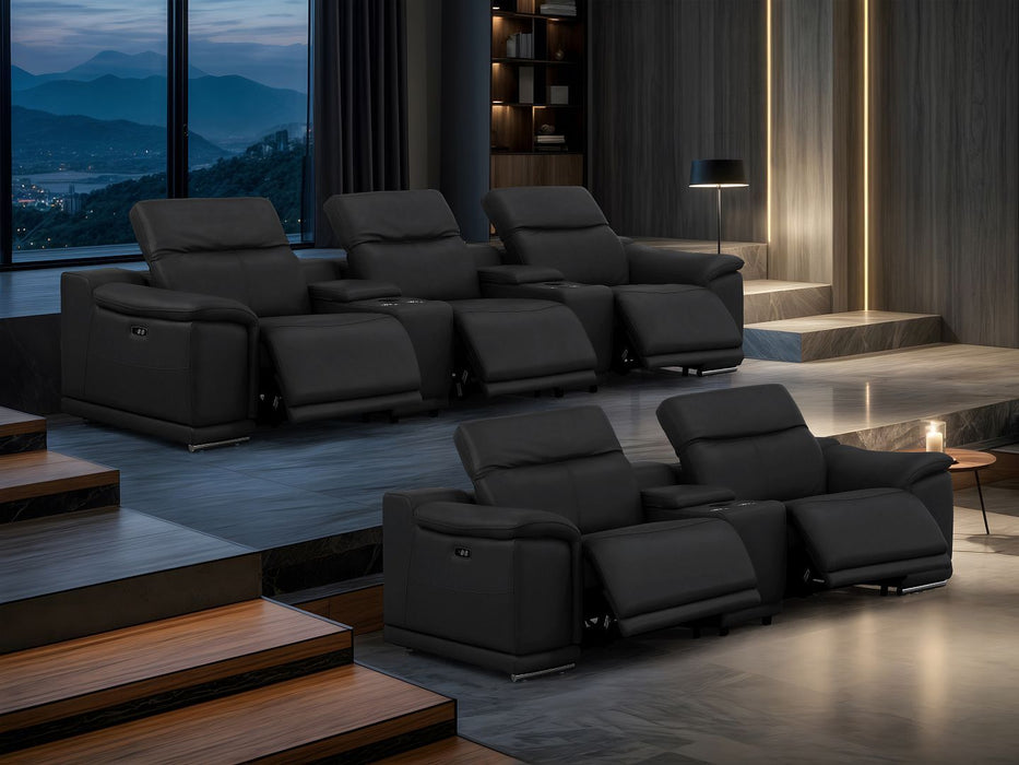 2679 - Power Reclining Sofa And Loveseat In Genuine Leather (5 Recliners With Power Headrests & 3 Consoles)