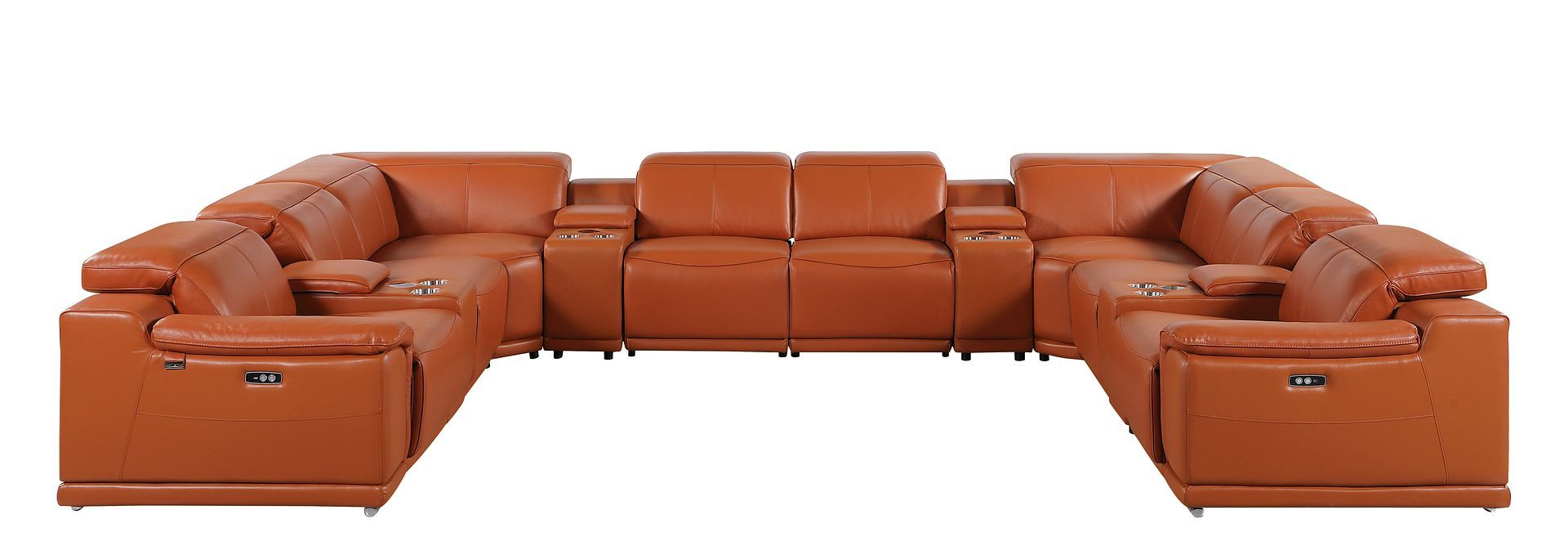 9762 - 12-Piece U-Shaped Sectional Sofa With 4 Power Recliners