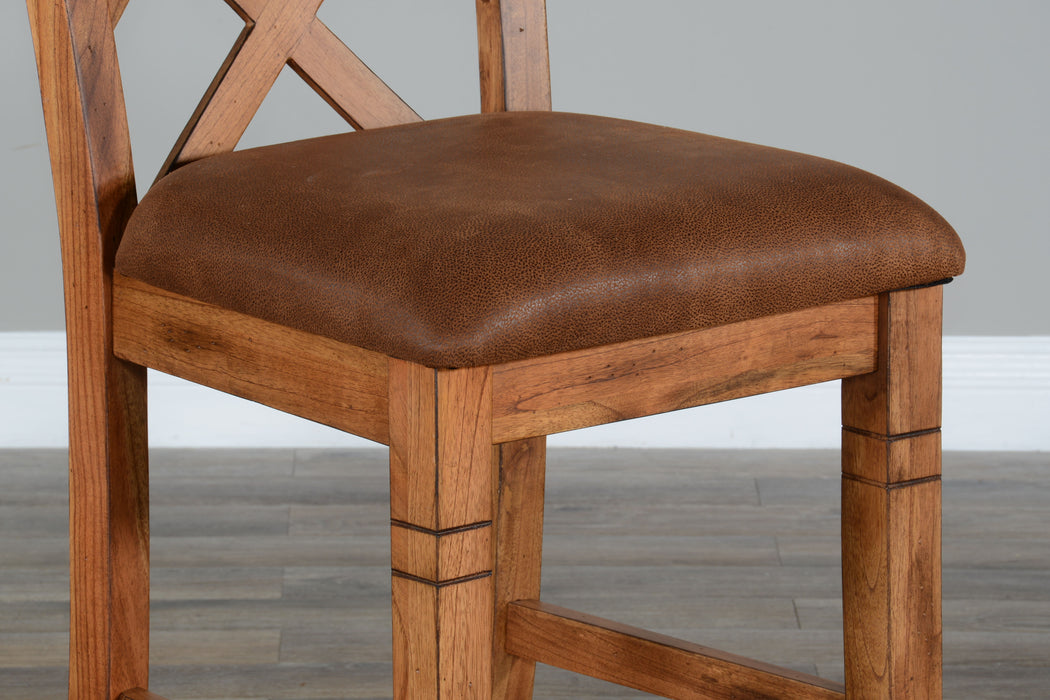 Sedona - Double Crossback Barstool - Rustic Oak
