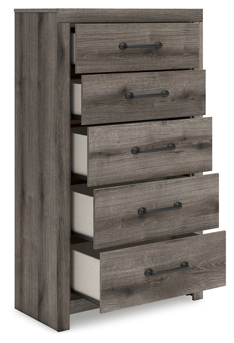 Graystorm - Five Drawer Chest - Brown Gray