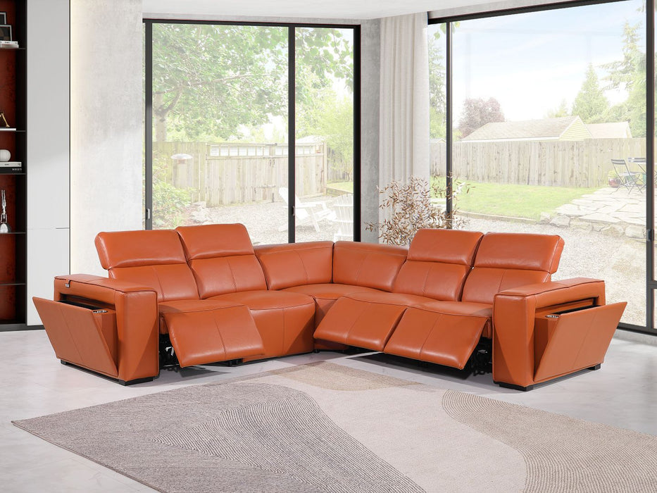 1224 - 5-Piece L-Shaped Sectional Sofa In With 3 Power Recliners & Power Headrests