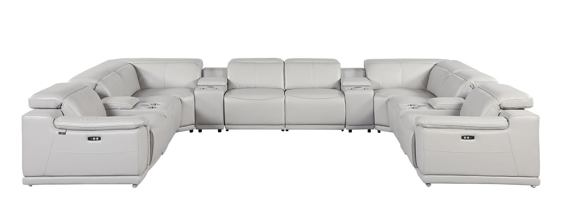 9762 - 12-Piece U-Shaped Sectional Sofa With 4 Power Recliners
