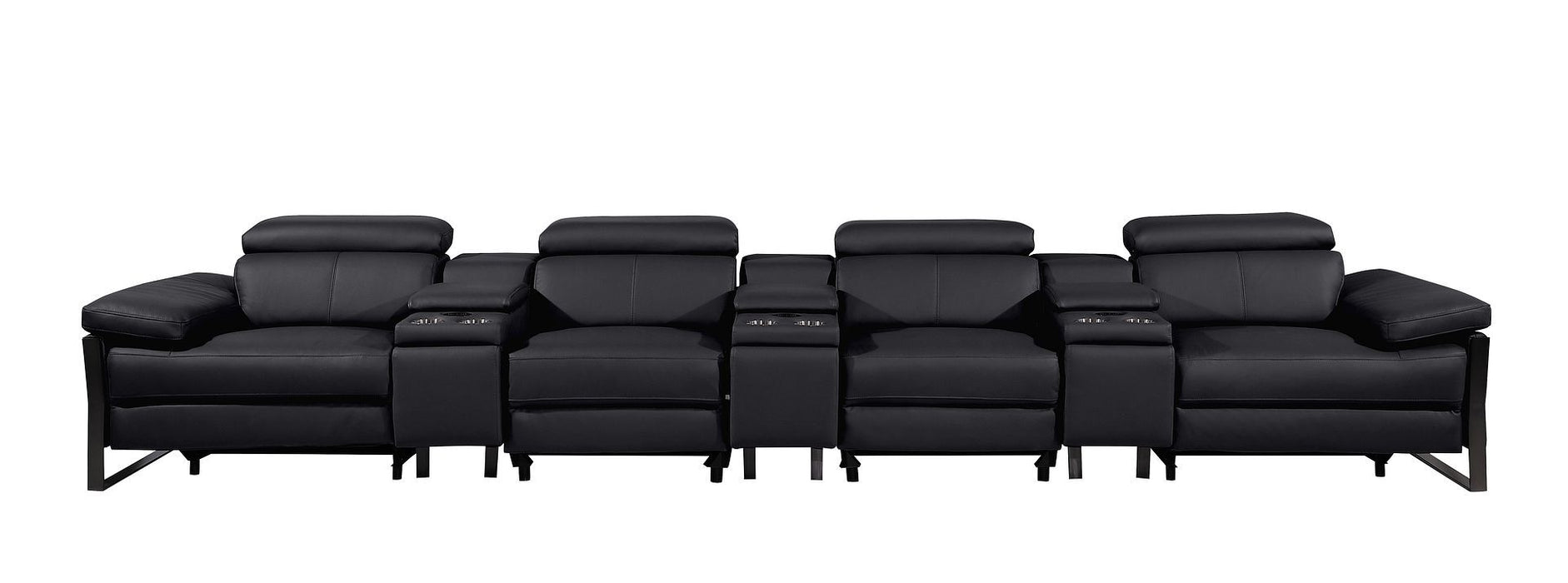 1246 - Modular Power Triple Reclining Triple Console Sofa With Power Reclining Headrests