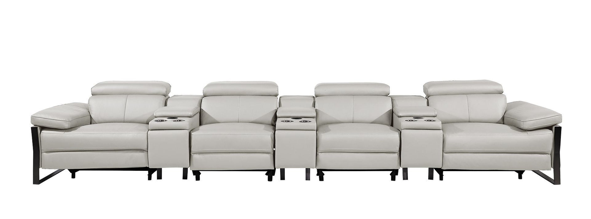 1246 - Modular Power Triple Reclining Triple Console Sofa With Power Reclining Headrests