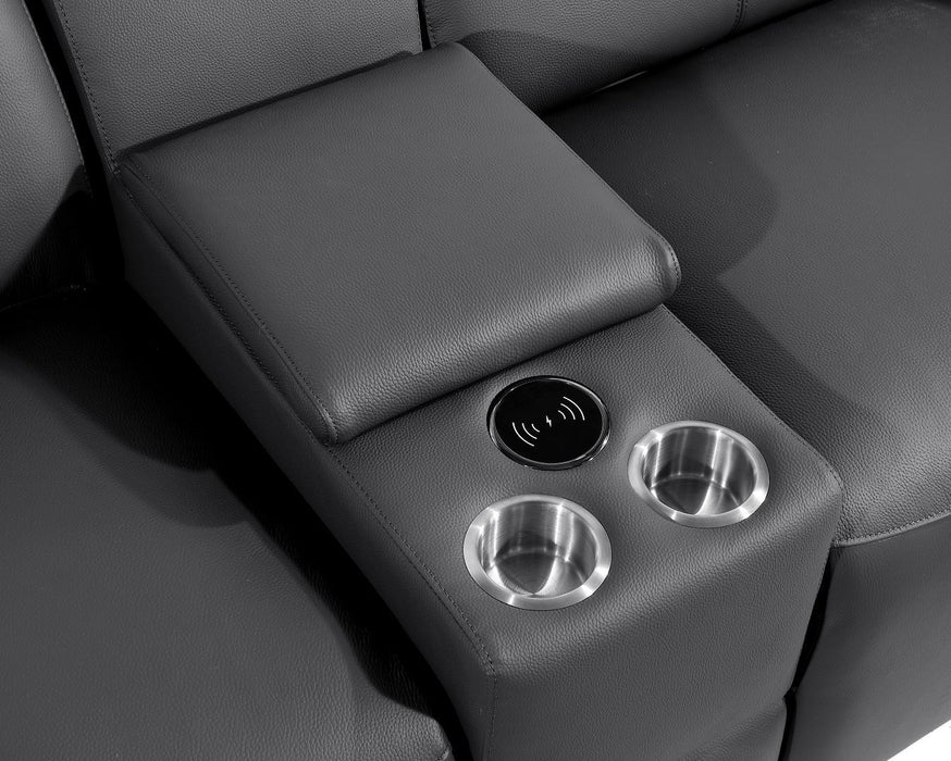 1224 - 8-Piece L-Shaped Sectional Sofa In With 4 Power Recliners & Power Headrests