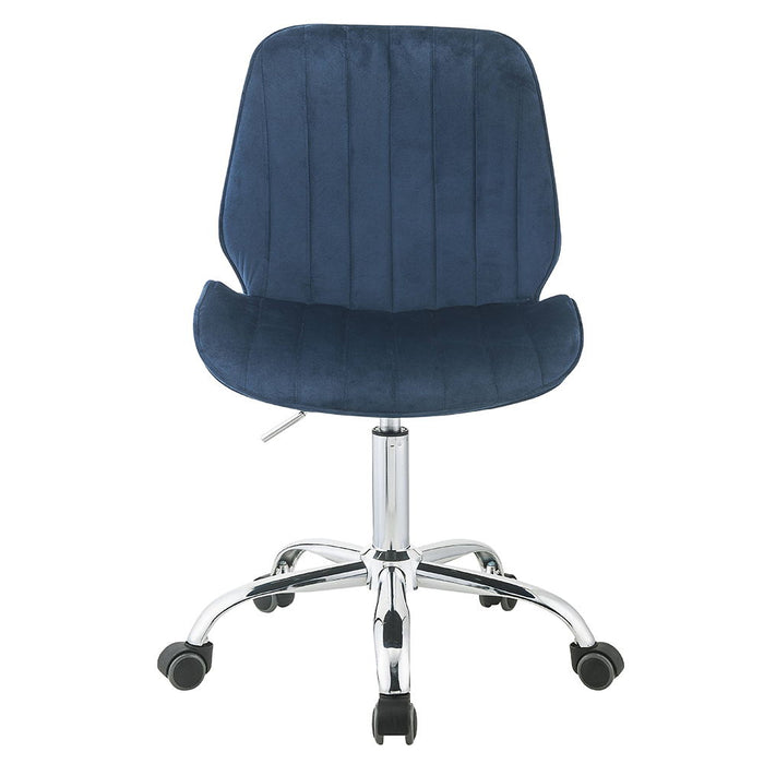 Muata - Office Chair - Twilight Blue Velvet & Chrome
