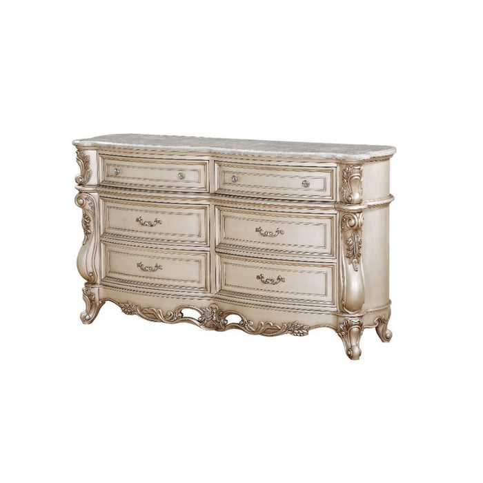 Gorsedd - Dresser With Marble Top - Marble Top & Golden Ivory