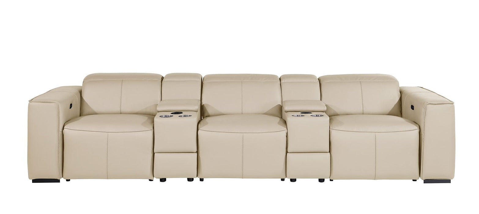 1224 - 5-Piece Modular Power Reclining Sofa In With 3 Power Recliners & Power Headrests