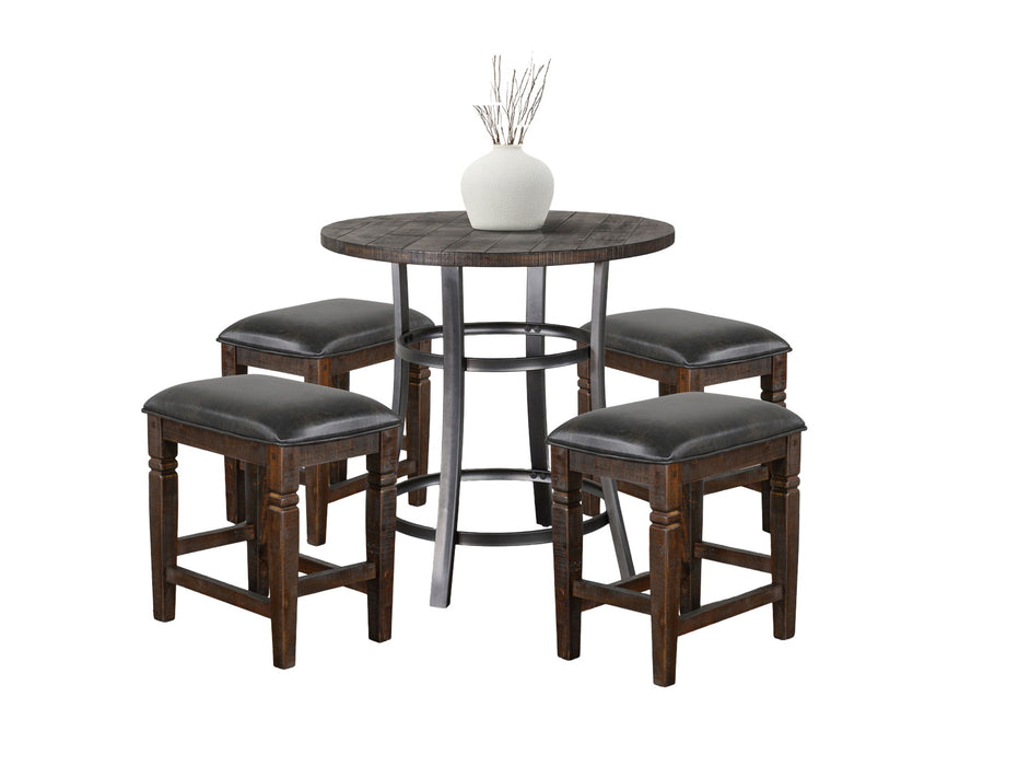 Counter Height Backless Stool Dining Set