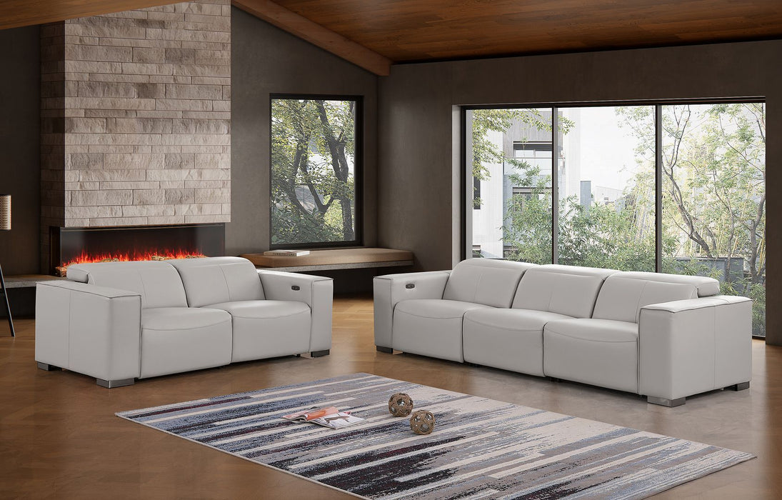 1208 - Leather Reclining Set (Sofa & Loveseat With 4 Power Recliner)