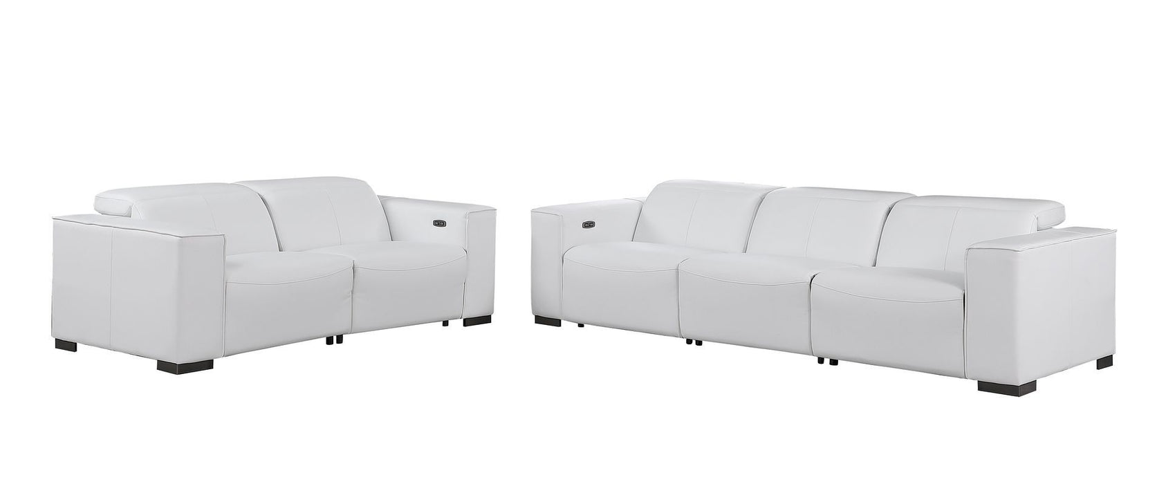 1208 - Leather Reclining Set (Sofa & Loveseat With 4 Power Recliner)