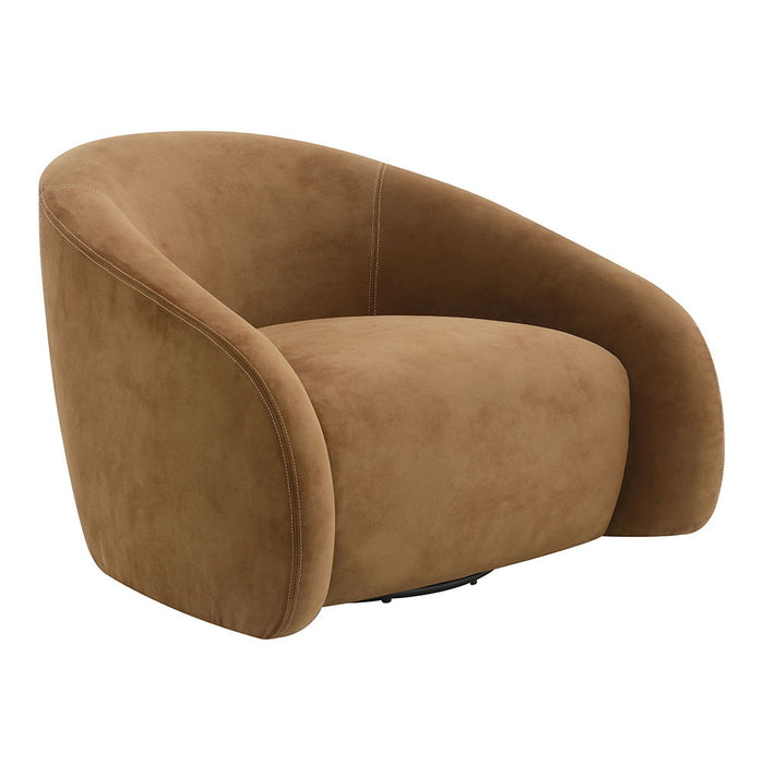 Zoey - Accent Chair With Swivel - Chocolate Suede