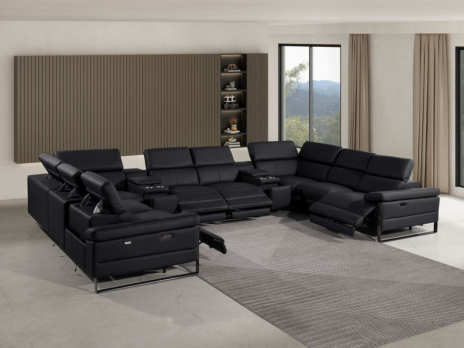 1246 - 10-Piece U-Shaped Modular Power Reclining Sectional With 4 Power Recliners And Power Headrests