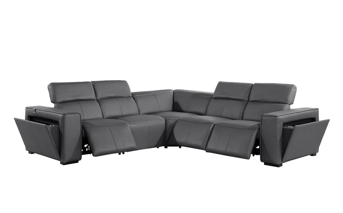1224 - 5-Piece L-Shaped Sectional Sofa In With 3 Power Recliners & Power Headrests