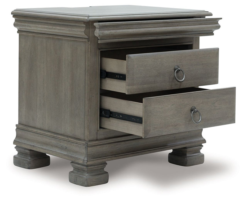Lexorne - Three Drawer Night Stand - Gray