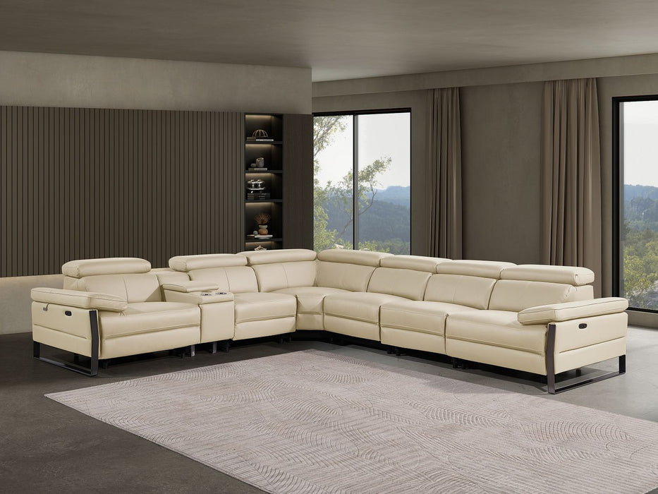 1246 - 7-Piece L-Shaped Modular Power Reclining Sectional With 4 Power Recliners And Power Headrests