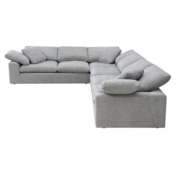 Naveen - Sectional Sofa With 6 Pillows - Gray Linen