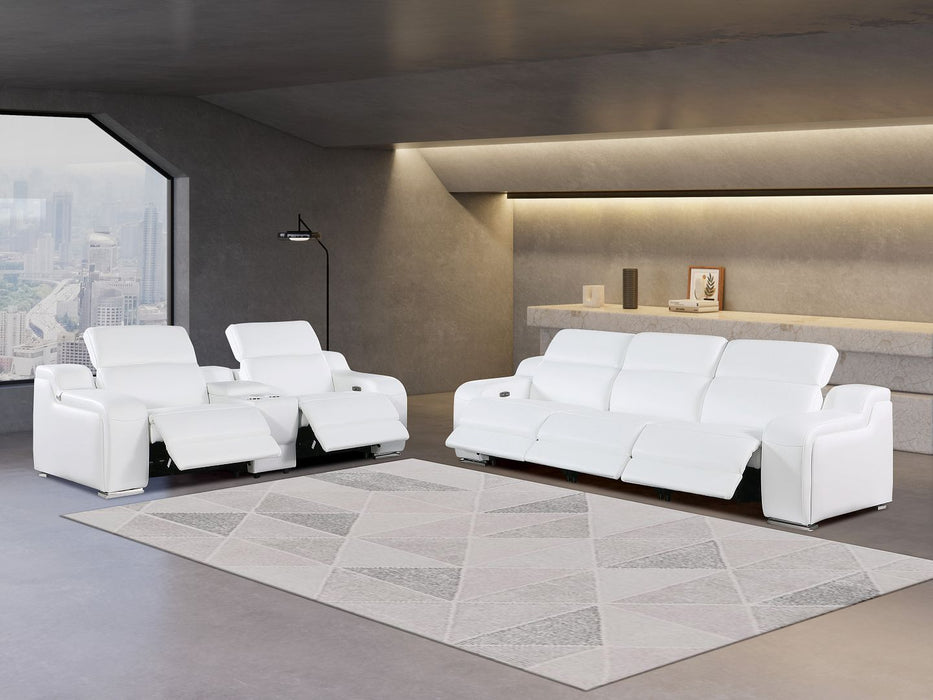 1116 - 6-Piece Modular Power Reclining Sofa And Console Loveseat Set In With 5 Power Recliners & Power Headrests