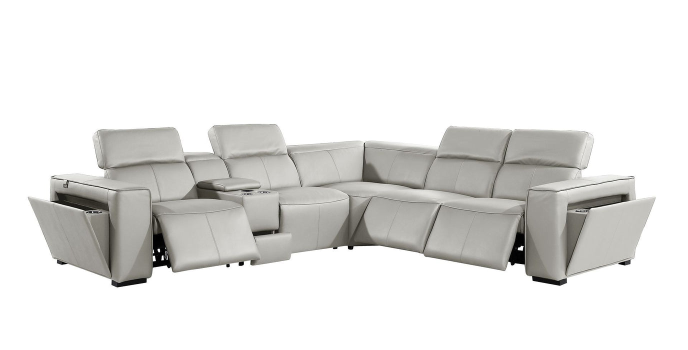 1224 - 6-Piece L-Shaped Sectional Sofa In With 3 Power Recliners & Power Headrests