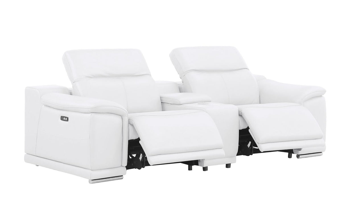 2679 - Power Reclining Sofa, Console Loveseat & Chair Set In Genuine Leather (5 Recliners)