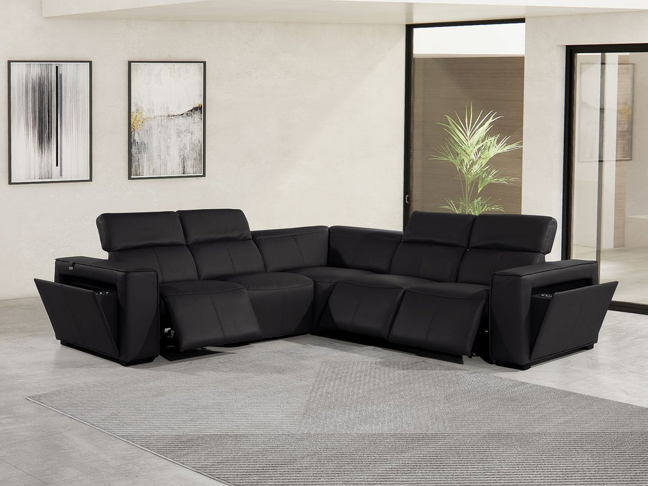 1224 - 5-Piece L-Shaped Sectional Sofa In With 3 Power Recliners & Power Headrests