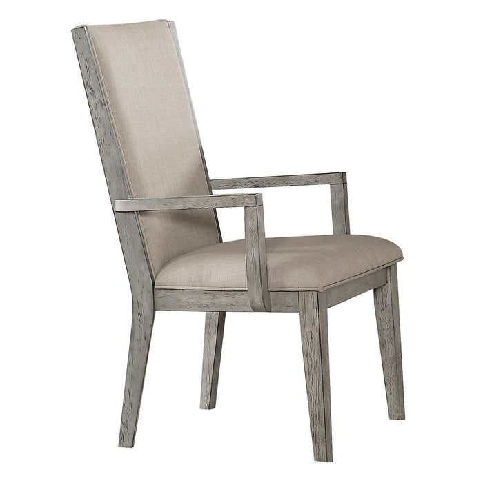 Rocky - Arm Chair (Set of 2) - Fabric & Gray Oak