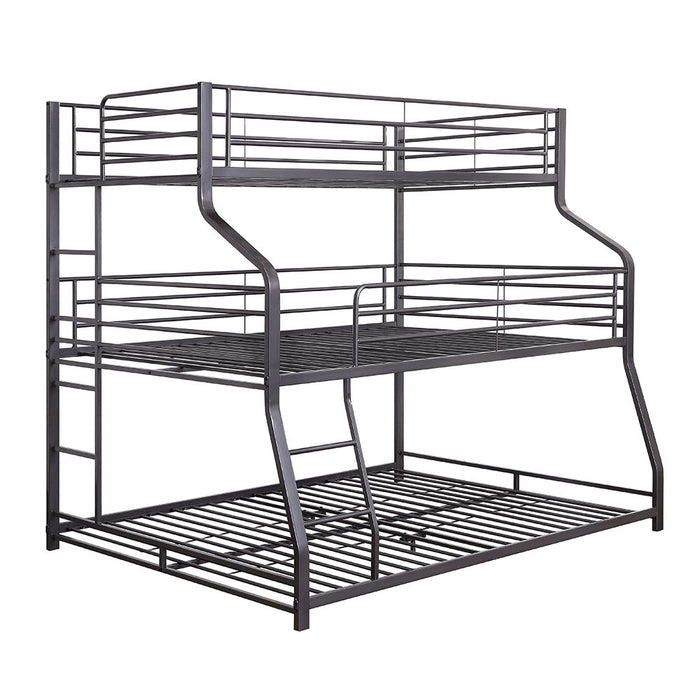 Caius II - Twin Over Full/Queen Bunk Bed - Gunmetal