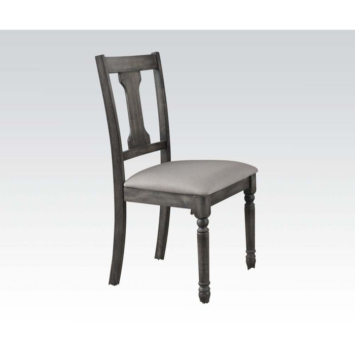 Wallace - Side Chair Set of 2) - Tan Linen & Weathered Gray