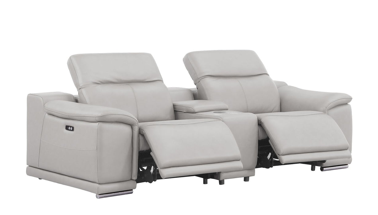 2679 - Power Reclining Sofa, Console Loveseat & Chair Set In Genuine Leather (6 Recliners)