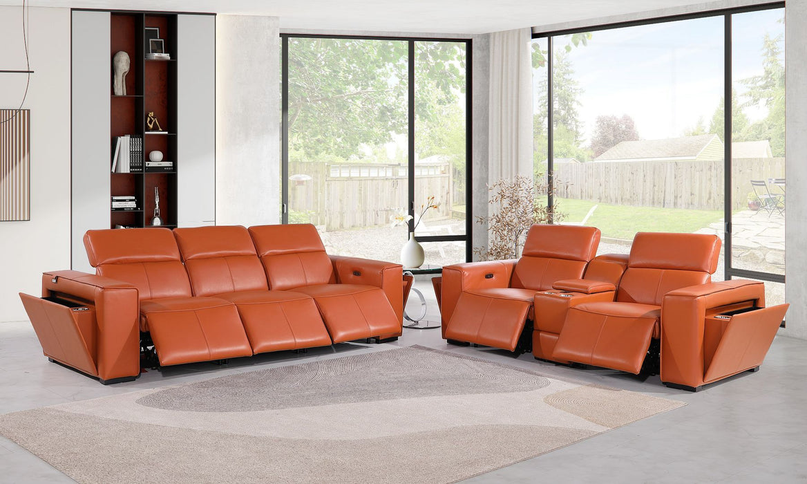 1224 - 6-Piece Modular Power Reclining Sofa And Console Loveseat Set In With 5 Power Recliners & Power Headrests