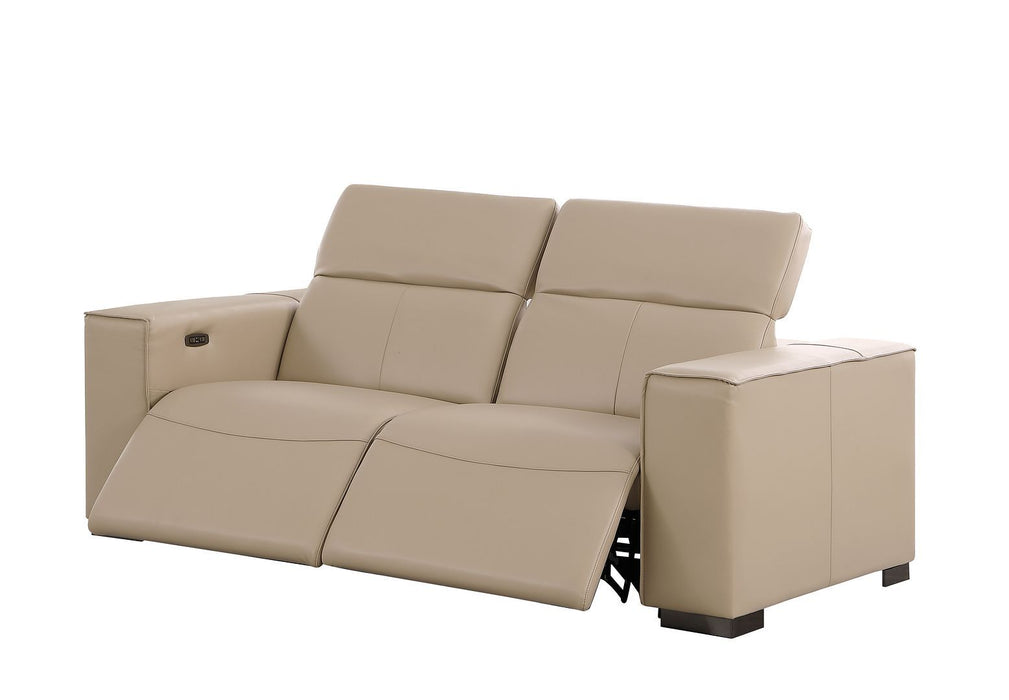 1208 - Leather Reclining Set (Sofa & Loveseat With Four Power Recliners)