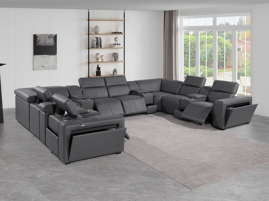 1224 - 12-Piece U-Shaped Sectional Sofa In With 4 Power Recliners & Power Headrests