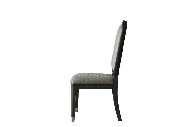 House Beatrice - Side Chair (Set of 2) - Two Tone Gray Fabric & Charcoal