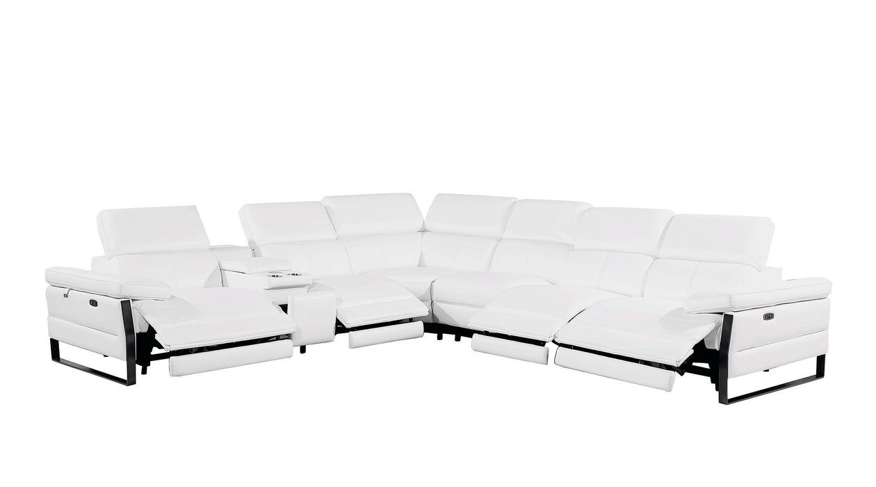 1246 - 7-Piece L-Shaped Modular Power Reclining Sectional With 4 Power Recliners And Power Headrests