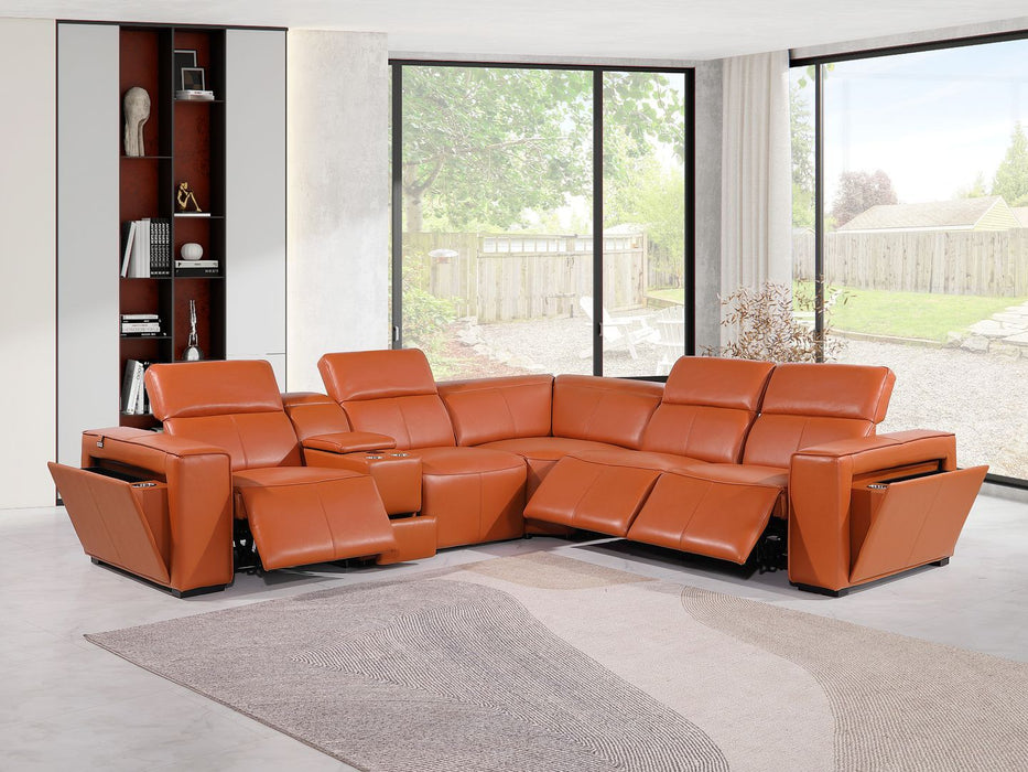 1224 - 6-Piece L-Shaped Sectional Sofa In With 3 Power Recliners & Power Headrests