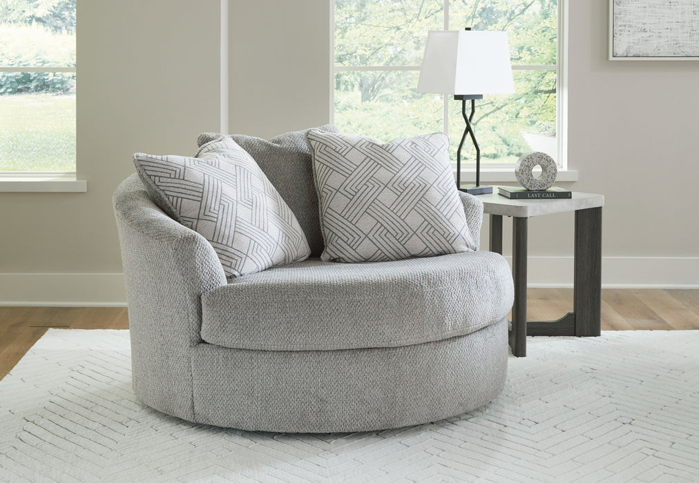 Casselbury - Oversized Swivel Accent Chair - Cement