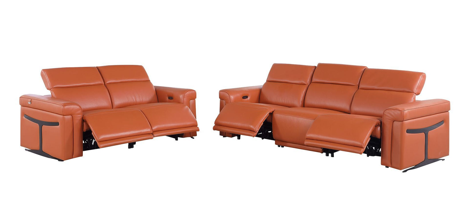 1126 - 5-Piece Modular Power Reclining Sofa And Loveseat Set In With 4 Power Recliners & Power Headrests